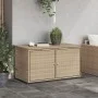 Beige PE rattan garden storage cabinet 110x55x60.5 cm by , Outdoor storage boxes - Ref: Foro24-365570, Price: 146,42 €, Disco...