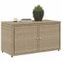 Beige PE rattan garden storage cabinet 110x55x60.5 cm by , Outdoor storage boxes - Ref: Foro24-365570, Price: 146,42 €, Disco...