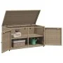 Beige PE rattan garden storage cabinet 110x55x60.5 cm by , Outdoor storage boxes - Ref: Foro24-365570, Price: 146,42 €, Disco...