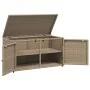 Beige PE rattan garden storage cabinet 110x55x60.5 cm by , Outdoor storage boxes - Ref: Foro24-365570, Price: 146,42 €, Disco...
