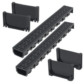 Plastic drainage channels 2 m by , Drains - Ref: Foro24-275500, Price: 55,49 €, Discount: %