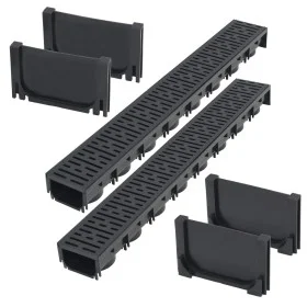 Plastic drainage channels 2 m by , Drains - Ref: Foro24-275500, Price: 57,85 €, Discount: %