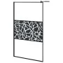 Frosted glass shower screen with black stone design 115x195 cm by , Shower walls and screens - Ref: Foro24-151883, Price: 176...