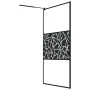 Frosted glass shower screen with black stone design 115x195 cm by , Shower walls and screens - Ref: Foro24-151883, Price: 176...