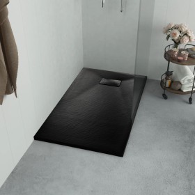 Plato de ducha SMC negro 90x70 cm