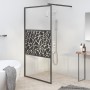 Mampara ducha vidrio esmerilado diseño piedras negro 100x195 cm