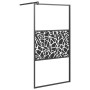 Frosted glass shower screen with black stone design 100x195 cm by , Shower walls and screens - Ref: Foro24-151882, Price: 184...