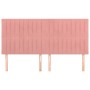 Cabeceros 4 unidades de terciopelo rosa 100x5x78/88 cm