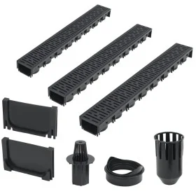 3 plastic drainage channels, 3 meters each by , Drains - Ref: Foro24-142878, Price: 66,57 €, Discount: %
