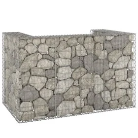 Gabion wall for galvanized trash container 180x100x110 cm by , Waste container supports - Ref: Foro24-151299, Price: 127,53 €...