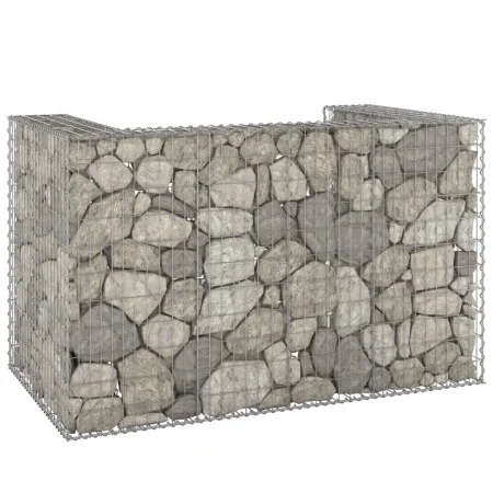 Gabion wall for galvanized trash container 180x100x110 cm by , Waste container supports - Ref: Foro24-151299, Price: 127,53 €...