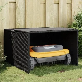 Black synthetic rattan lawnmower robot shed 86x90x52/57cm by , Lawn Mower Covers - Ref: Foro24-365404, Price: 99,46 €, Discou...