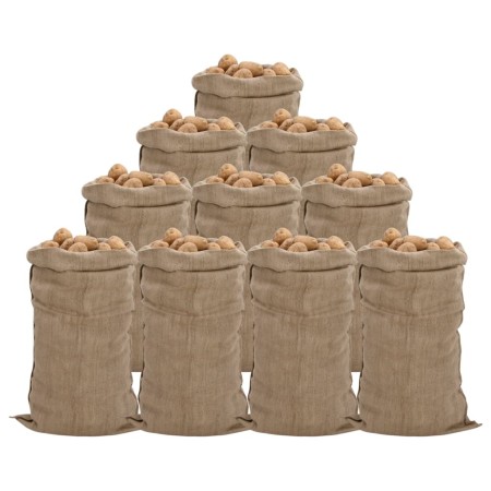 Sacos de yute 10 unidades 65x135 cm 100% yute 340 g/m² de , Maletas y bolsos de viaje - Ref: Foro24-155786, Precio: 55,12 €, ...