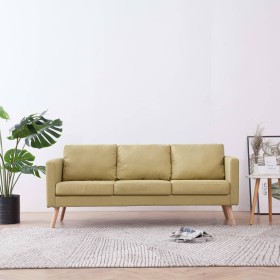 Sofá de 3 plazas de tela verde
