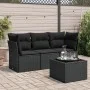 4-piece garden sofa set with black synthetic rattan cushions by , Garden sets - Ref: Foro24-3249054, Price: 264,45 €, Discoun...