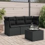 Set mit 4 Gartensofas mit Kissen Kunstrattan schwarz von , Gartensets - Ref: Foro24-3249054, Preis: 271,11 €, Rabatt: %