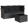 4-piece garden sofa set with black synthetic rattan cushions by , Garden sets - Ref: Foro24-3249054, Price: 269,87 €, Discoun...