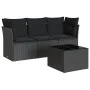4-piece garden sofa set with black synthetic rattan cushions by , Garden sets - Ref: Foro24-3249054, Price: 264,45 €, Discoun...