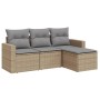 Set Gartensofas mit Kissen 4 Stück synthetisches Rattan beige von , Gartensets - Ref: Foro24-3218859, Preis: 244,69 €, Rabatt: %