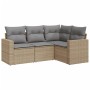 Garden sofa set with 4-piece synthetic rattan beige cushions by , Garden sets - Ref: Foro24-3218899, Price: 282,83 €, Discoun...