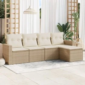 Garden sofa set with cushions 5 pieces beige synthetic rattan by , Garden sets - Ref: Foro24-3218878, Price: 329,18 €, Discou...