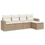 Gartensofa-Set mit Kissen, 5-teilig, beiges synthetisches Rattan von , Gartensets - Ref: Foro24-3218878, Preis: 312,98 €, Rab...