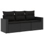 Garden sofa set with 3-piece black synthetic rattan cushions by , Modular outdoor sofas - Ref: Foro24-3250992, Price: 235,47 ...