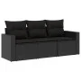 Garden sofa set with 3-piece black synthetic rattan cushions by , Modular outdoor sofas - Ref: Foro24-3250992, Price: 237,20 ...