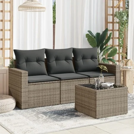 4-piece garden sofa set and gray synthetic rattan cushions by , Modular outdoor sofas - Ref: Foro24-3251007, Price: 258,20 €,...