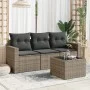 4-piece garden sofa set and gray synthetic rattan cushions by , Modular outdoor sofas - Ref: Foro24-3251007, Price: 258,20 €,...
