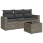 4-piece garden sofa set and gray synthetic rattan cushions by , Modular outdoor sofas - Ref: Foro24-3251007, Price: 262,24 €,...