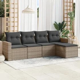 Garden sofa set with 5-piece synthetic rattan gray cushions by , Modular outdoor sofas - Ref: Foro24-3251227, Price: 311,64 €...