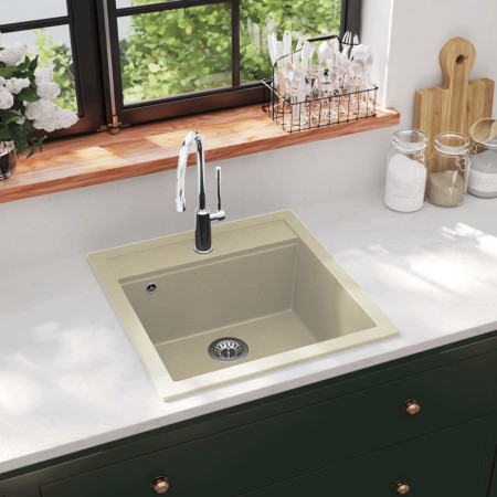 Granite kitchen sink with a beige bowl by vidaXL, Sinks - Ref: Foro24-144856, Price: 161,43 €, Discount: %