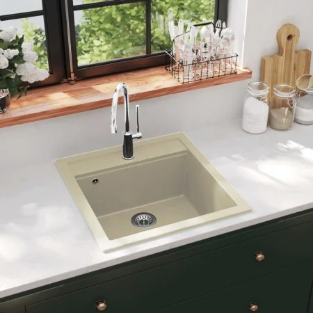 Granite kitchen sink with a beige bowl by vidaXL, Sinks - Ref: Foro24-144856, Price: 172,00 €, Discount: %