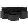 5-teiliges Gartenmöbel-Set und Kissen aus synthetischem Rattan schwarz von , Modulare Sofas für den Außenbereich - Ref: Foro2...