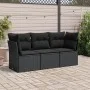 Set de sofás de jardín con cojines 3 pzas ratán sintético negro by , Garden sets - Ref: Foro24-3249044, Price: 211,82 €, Disc...