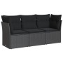 Set de sofás de jardín con cojines 3 pzas ratán sintético negro by , Garden sets - Ref: Foro24-3249044, Price: 223,39 €, Disc...