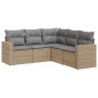 Juego de sofás jardín con cojines 5 pzas ratán sintético beige by , Garden sets - Ref: Foro24-3218939, Price: 338,46 €, Disco...
