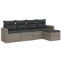 Juego de sofás jardín con cojines 5 pzas ratán sintético gris by , Garden sets - Ref: Foro24-3218880, Price: 286,04 €, Discou...