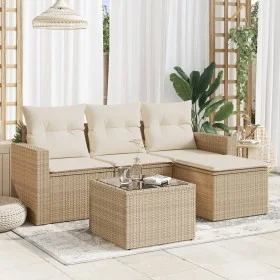 Gartensofa-Set mit 5-teiligen Kissen aus synthetischem Rattan in Beige. von , Gartensets - Ref: Foro24-3218868, Preis: 322,94...