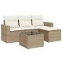 Juego de sofás jardín con cojines 5 pzas ratán sintético beige by , Garden sets - Ref: Foro24-3218868, Price: 322,94 €, Disco...