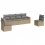Juego de sofás jardín con cojines 6 pzas ratán sintético beige by , Modular outdoor sofas - Ref: Foro24-3251146, Price: 394,1...