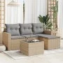 Juego de sofás jardín con cojines 5 pzas ratán sintético beige by , Modular outdoor sofas - Ref: Foro24-3251216, Price: 351,0...