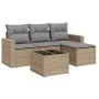Juego de sofás jardín con cojines 5 pzas ratán sintético beige by , Modular outdoor sofas - Ref: Foro24-3251216, Price: 351,0...