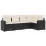 Set de muebles de jardín 5 pzas y cojines ratán sintético negro by , Modular outdoor sofas - Ref: Foro24-3251263, Price: 320,...