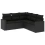Set de muebles de jardín 5 pzas y cojines ratán sintético negro by , Modular outdoor sofas - Ref: Foro24-3251282, Price: 366,...