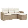 Gartensofa-Set mit Kissen, 4-teilig, beiges synthetisches Rattan von , Gartensets - Ref: Foro24-3218858, Preis: 271,06 €, Rab...