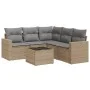 Garden sofa set with cushions 6 pieces beige synthetic rattan by , Garden sets - Ref: Foro24-3218949, Price: 375,68 €, Discou...