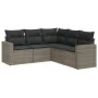 Garden sofa set with cushions 5 pieces gray synthetic rattan by , Garden sets - Ref: Foro24-3218940, Price: 317,07 €, Discoun...
