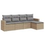 Garden sofa set with cushions 5 pieces beige synthetic rattan by , Garden sets - Ref: Foro24-3218879, Price: 295,05 €, Discou...